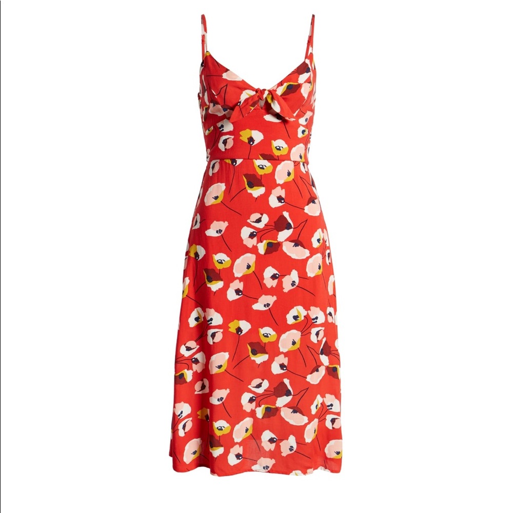 Row A Tie Front Midi Dress
